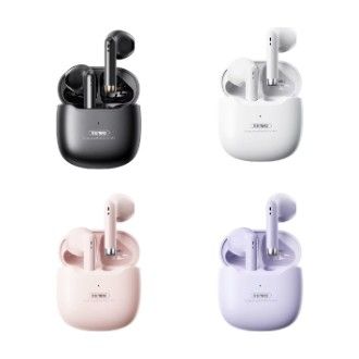 REMAX wireless earbuds with charging cases in four colours