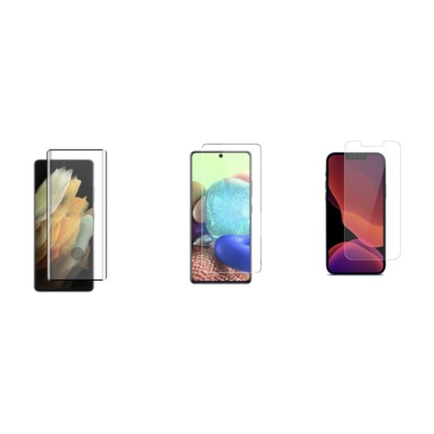 Glass screen protectors for three phone models